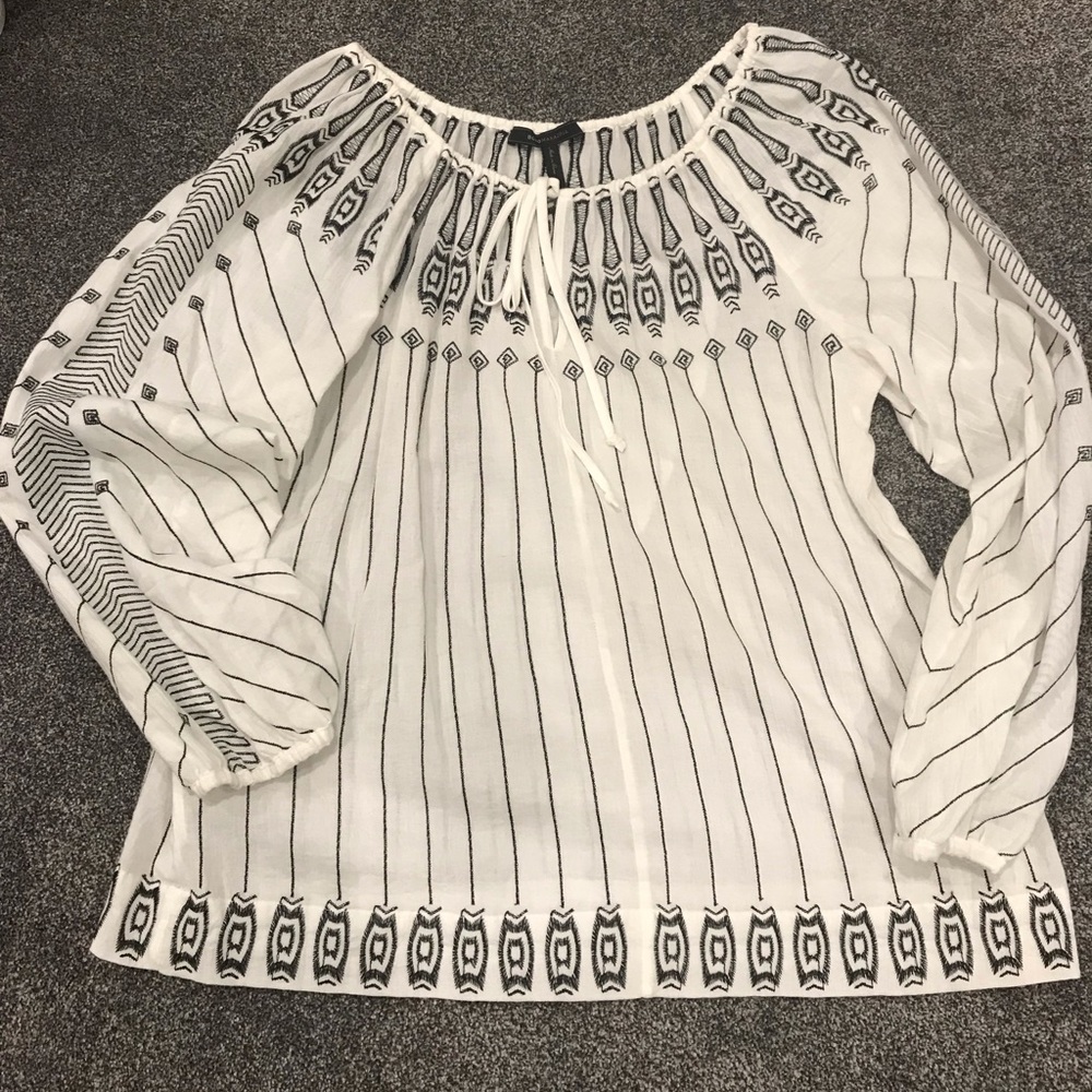 BCBG embroidered peasant blouse.